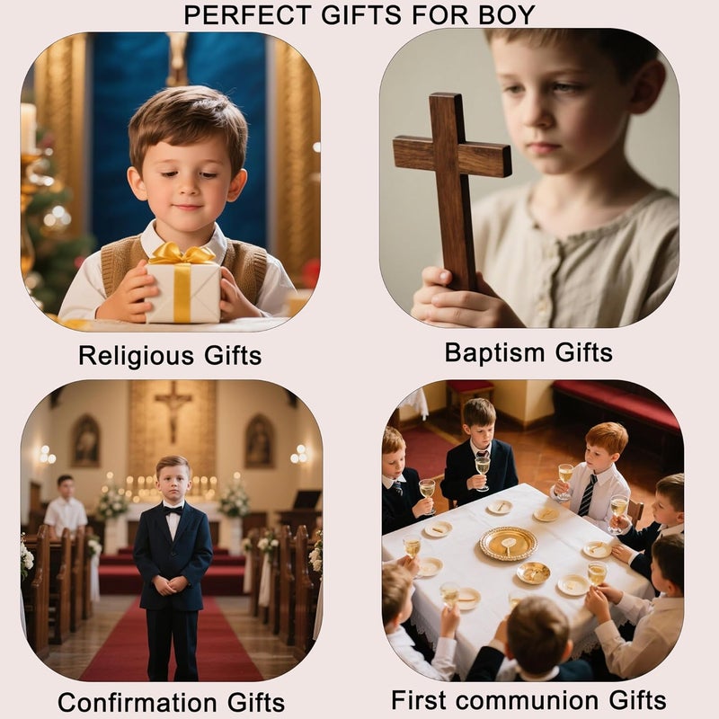 ELLEZZA Valentines Day Gifts for Kids-Cross Necklace Gifts for Boys,Small Cross Pendant Necklace Religious First communion Confirmation Baptism Jewelry Gifts - Image 5